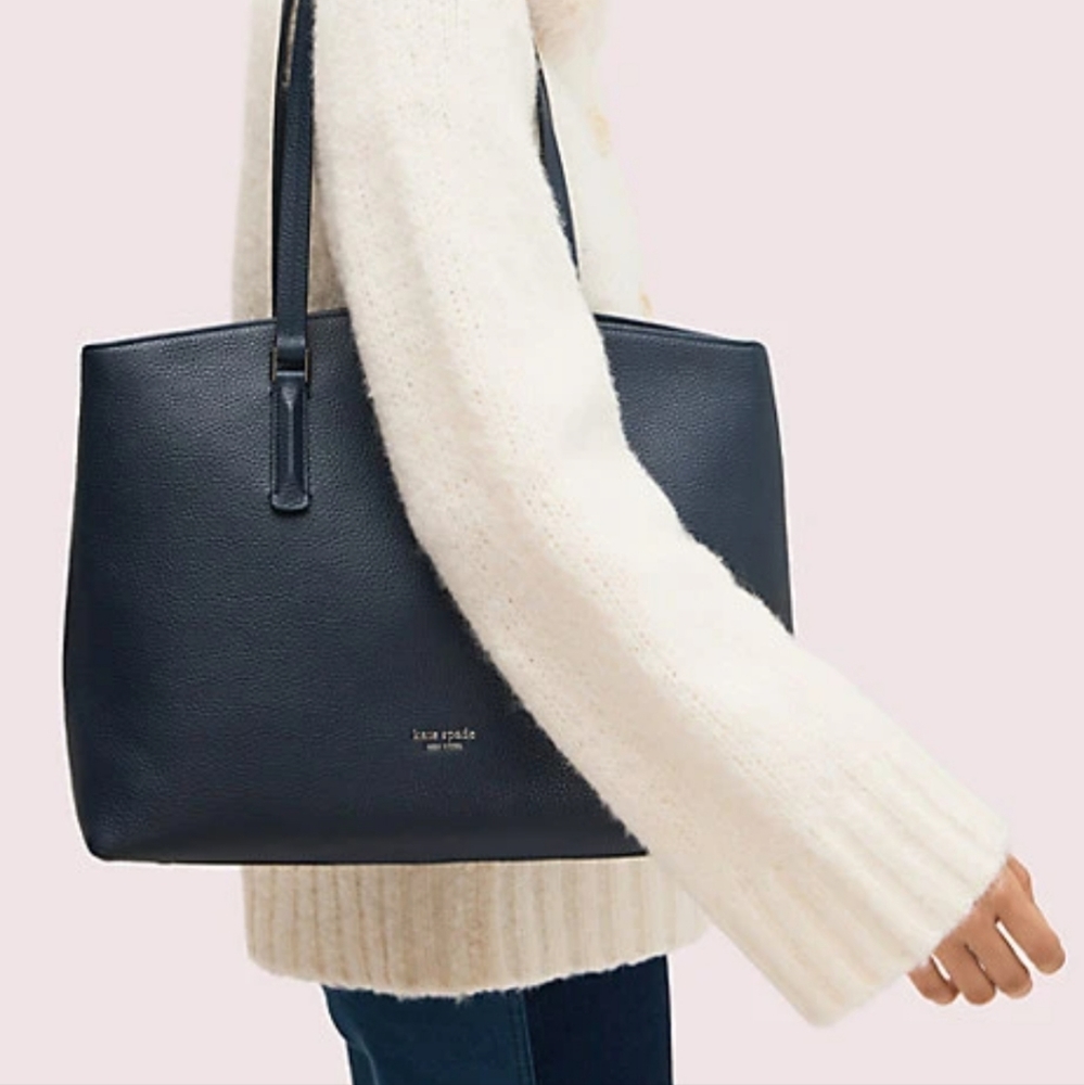 Kate Spade Large Abbott Tote, Black Leather